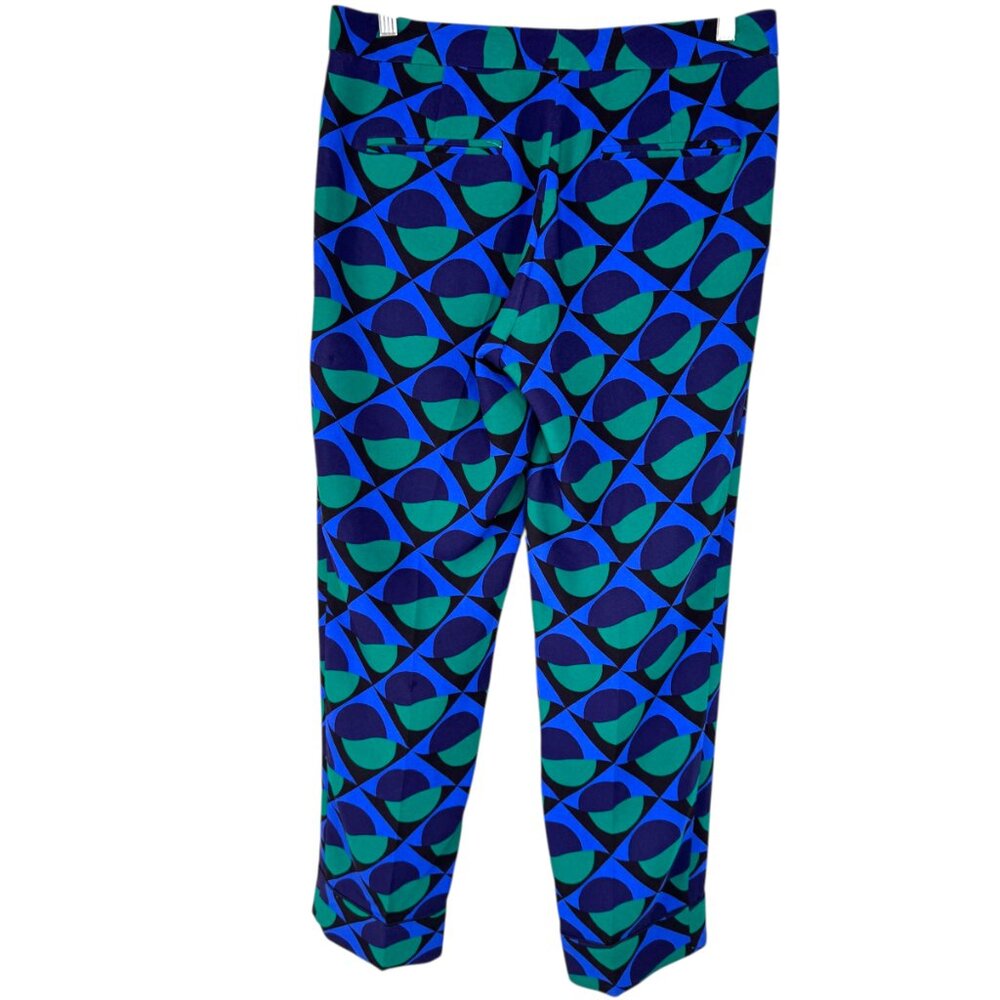 Marc Jacobs Blue and Teal patterned dress pants Size 8 - Picture 2 of 15